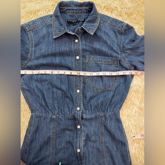 VERONICA BEARD Keston Snap-Front Denim Shirt Dress 4 - Picture 8 of 13